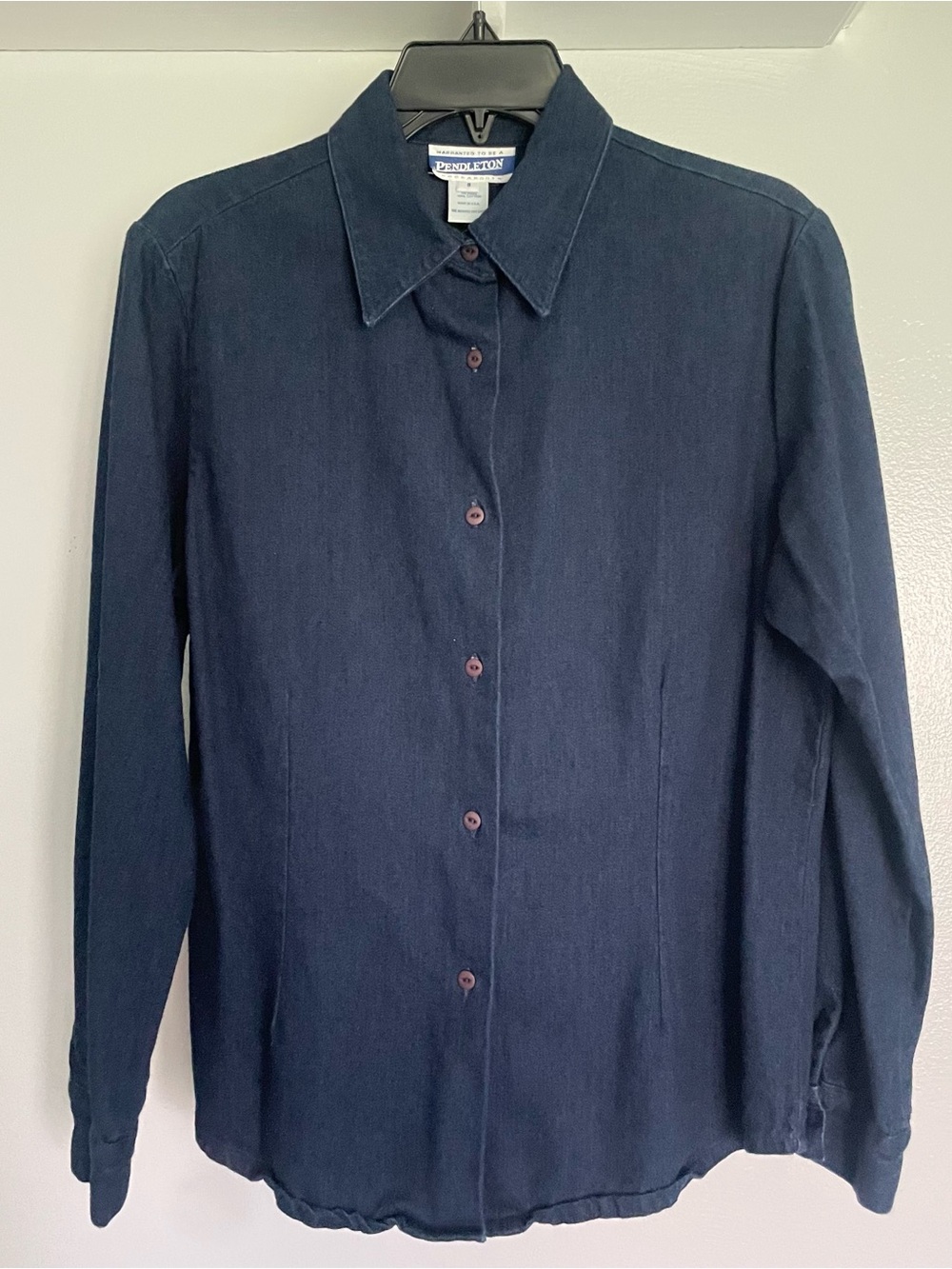 Pendleton Denim Long-Sleeve Button-Up Shirt Size 8 Vintage Like New